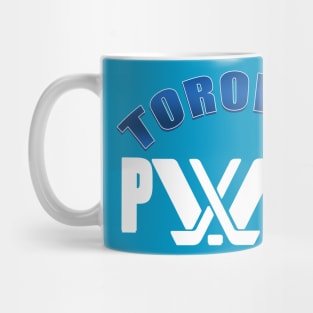 Gradient blue Toronto with white pwhl logo Mug